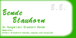 bende blauhorn business card